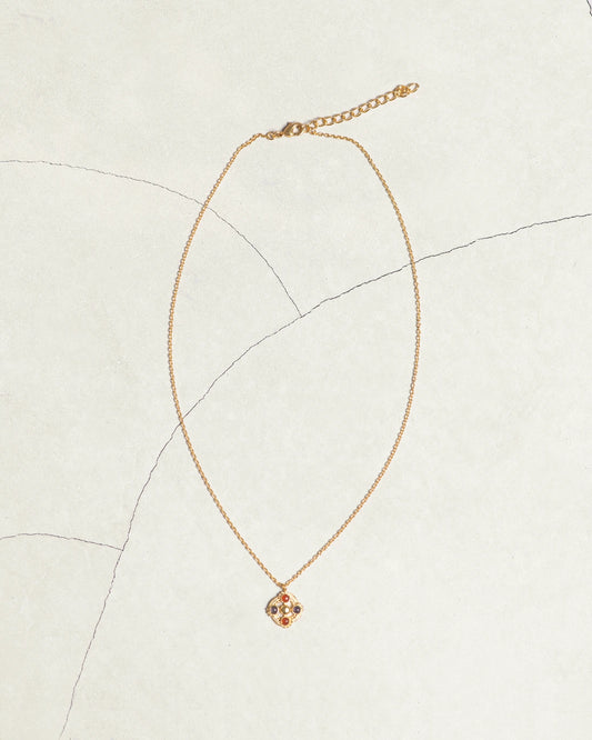 MULTI-COLORED MEDALLION NECKLACE