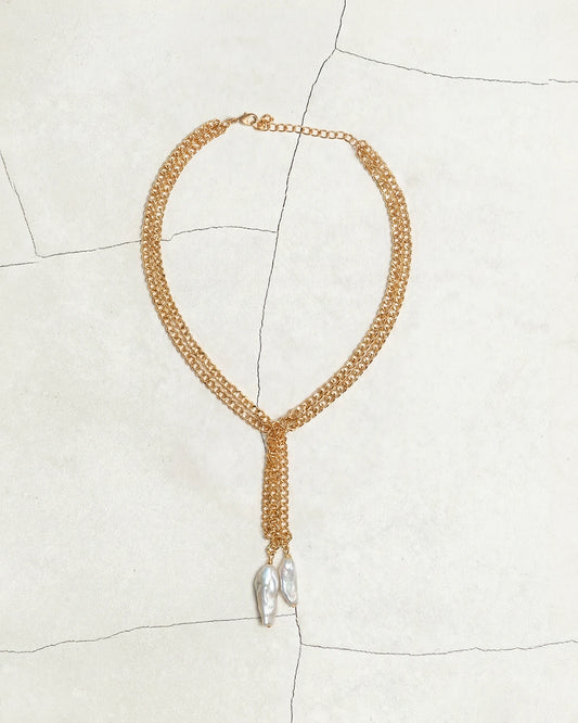 COLLAR DORADO CON PERLAS
