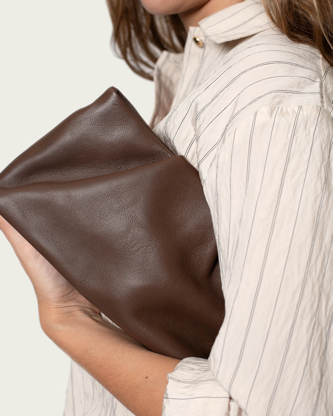 CHOCOLATE LEATHER BAG/WALLET