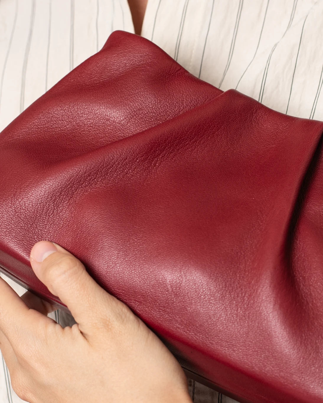 BURGUNDY LEATHER BAG/WALLET