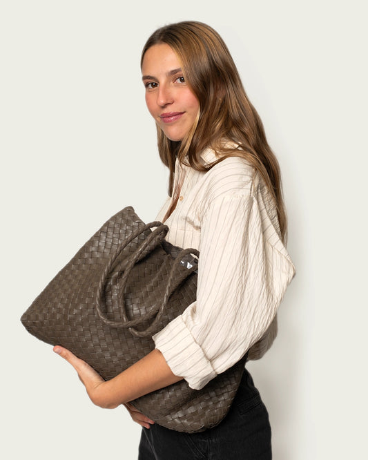 TOPO BRAIDED LEATHER BAG