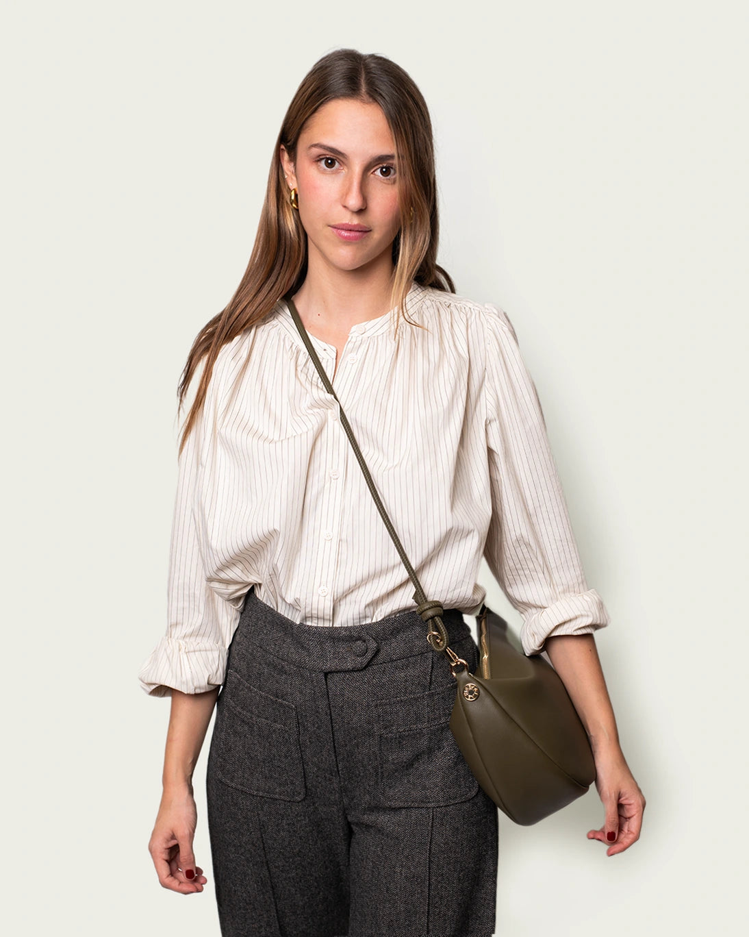 BOLSO MINI GONDOLA CAQUI 29X23CM