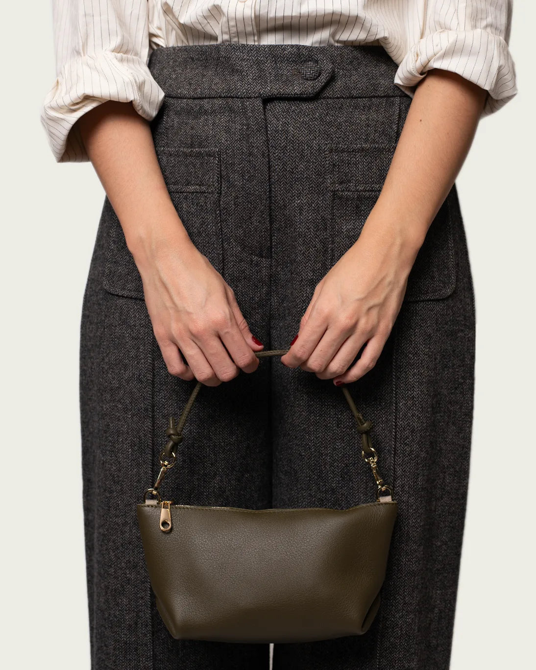 BOLSO MINI MARINA CAQUI 22X12CM