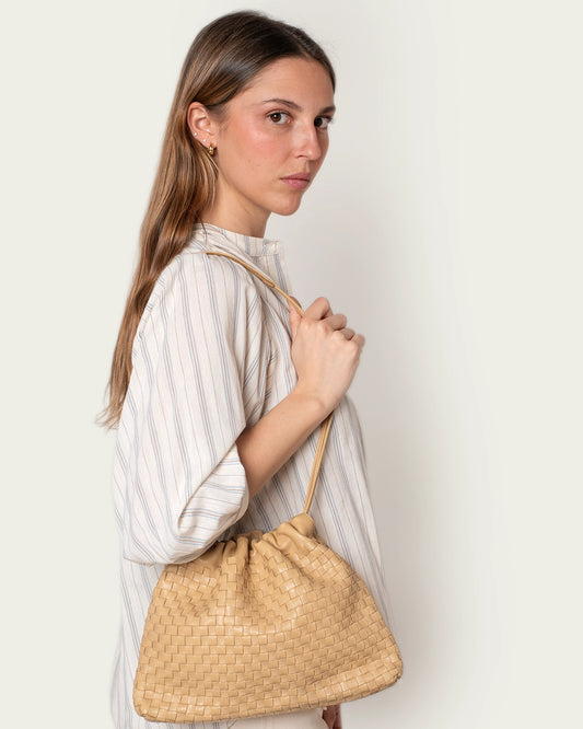 BOLSO PIEL MALIA ARENA 30X23X5CM