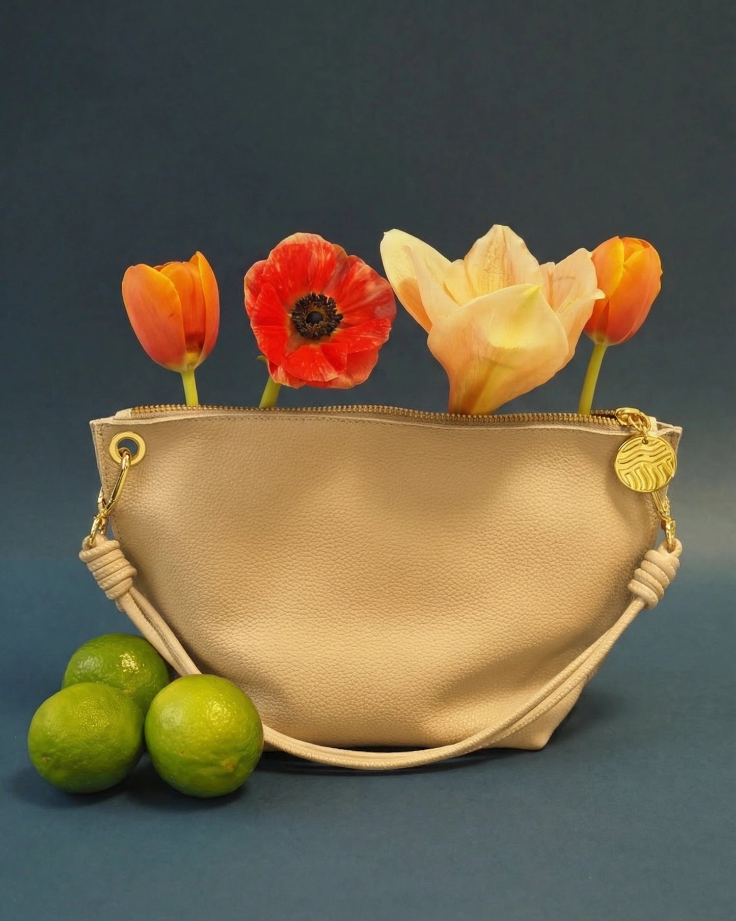 BOLSO PIEL AMAYA ARENA 26X16CM