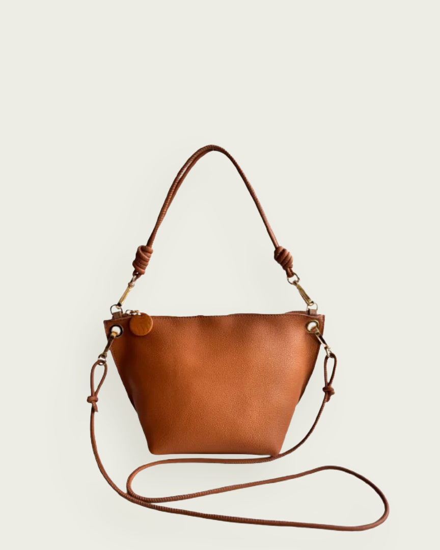 BOLSO PIEL AMAYA CAMEL 26X16CM