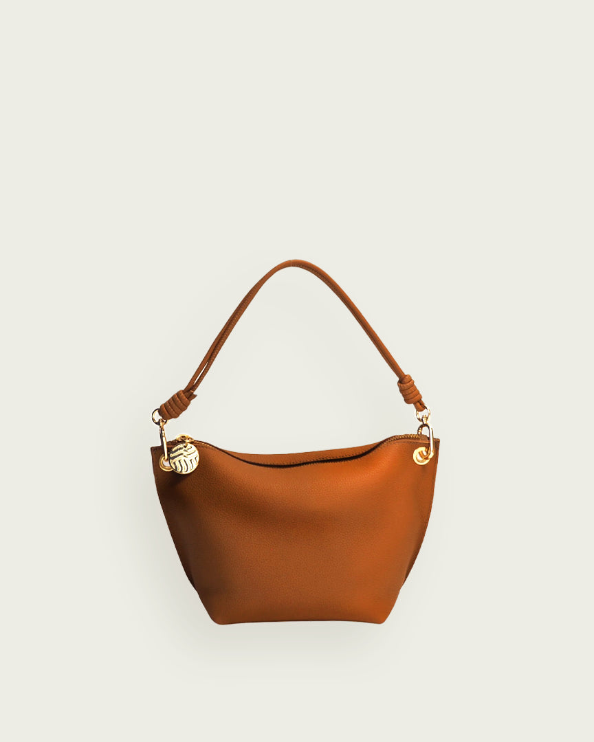 BOLSO PIEL AMAYA CAMEL 26X16CM