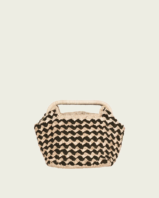BOLSITO RAFIA MANIA NEGRO 15X17X13CM