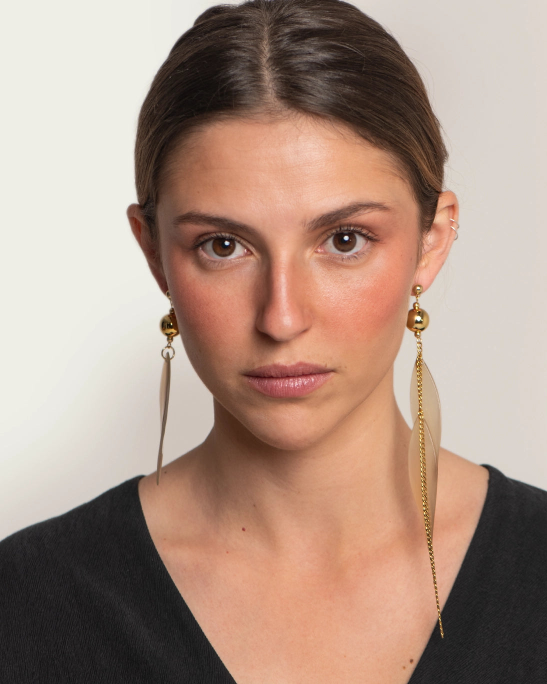 PENDIENTES CADENA Y HOJAS