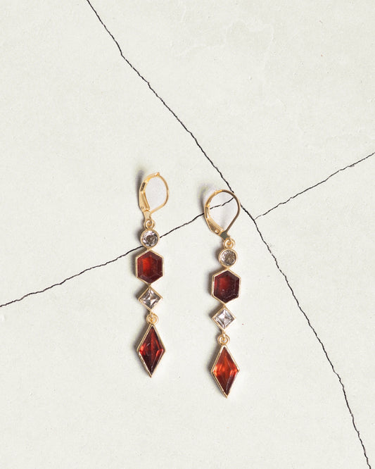 GOLD PENDANT WITH HESSONITE