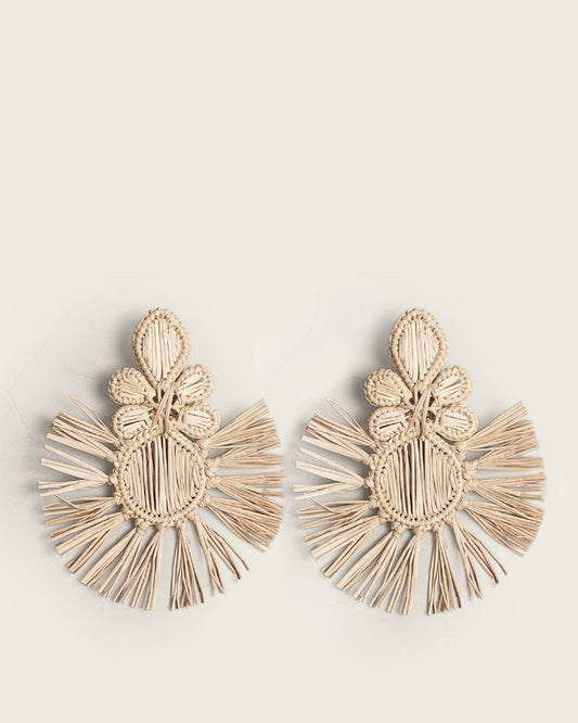 PENDIENTES FLOR CON FLECOS