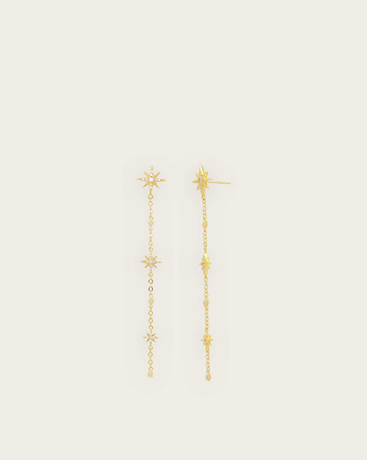 PENDIENTES ESTRELLAS LARGO DORADO