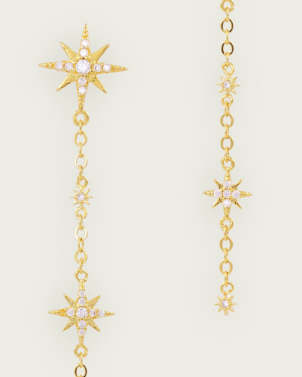 PENDIENTES ESTRELLAS LARGO DORADO