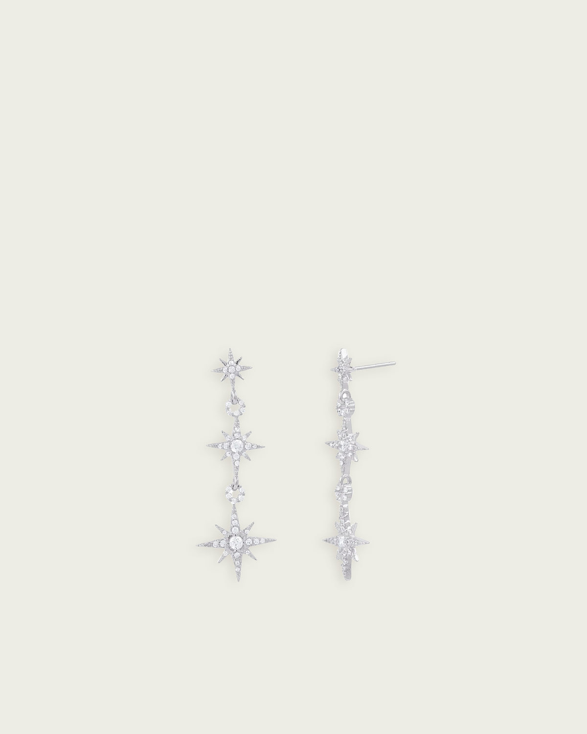 PENDIENTES ESTRELLAS CIRCONITA PLATEADO