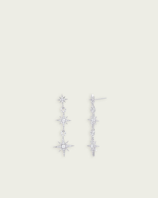 PENDIENTES ESTRELLAS CIRCONITA PLATEADO