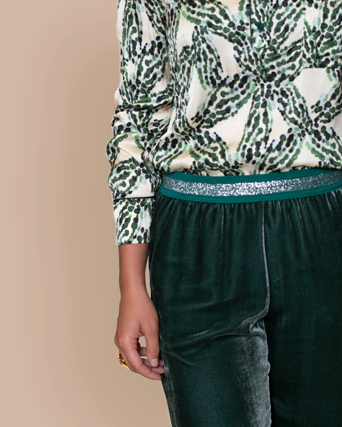 PANTALÓN TERCIOPELO DANCE VERDE AGUA