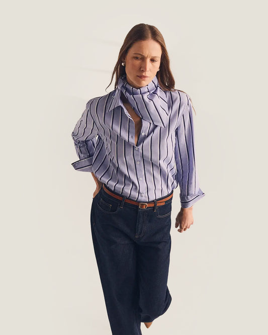 CAMISA AZUL DE RAYAS MATTHEW