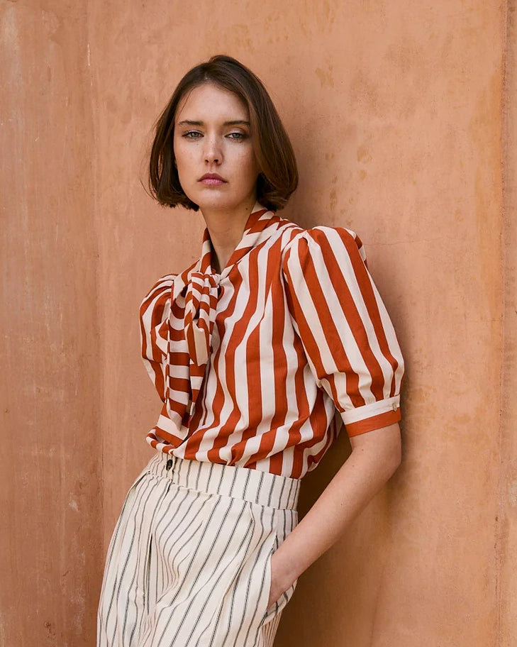 BLUSA LULU TEJA Y CRUDO