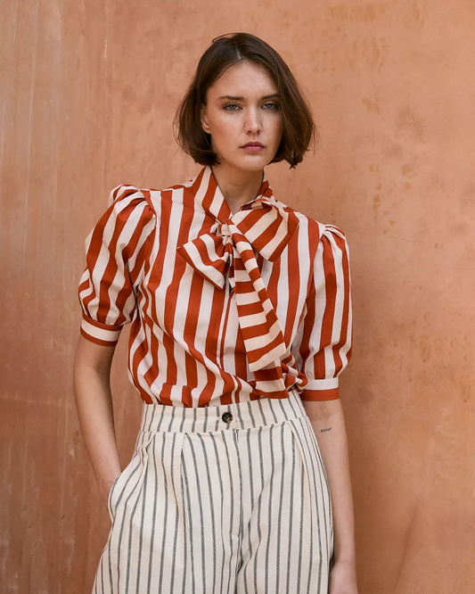 BLUSA LULU TEJA Y CRUDO