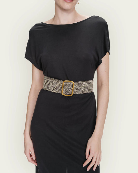 CINTURÓN POPCORN GRIS LÚREX