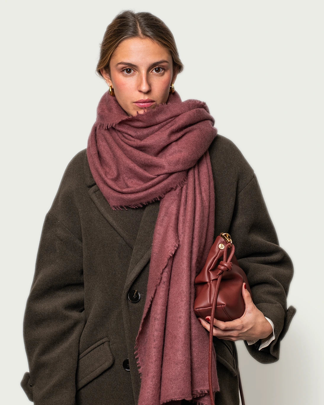 CHAL CASHMERE BURGUNDY 85X200CM