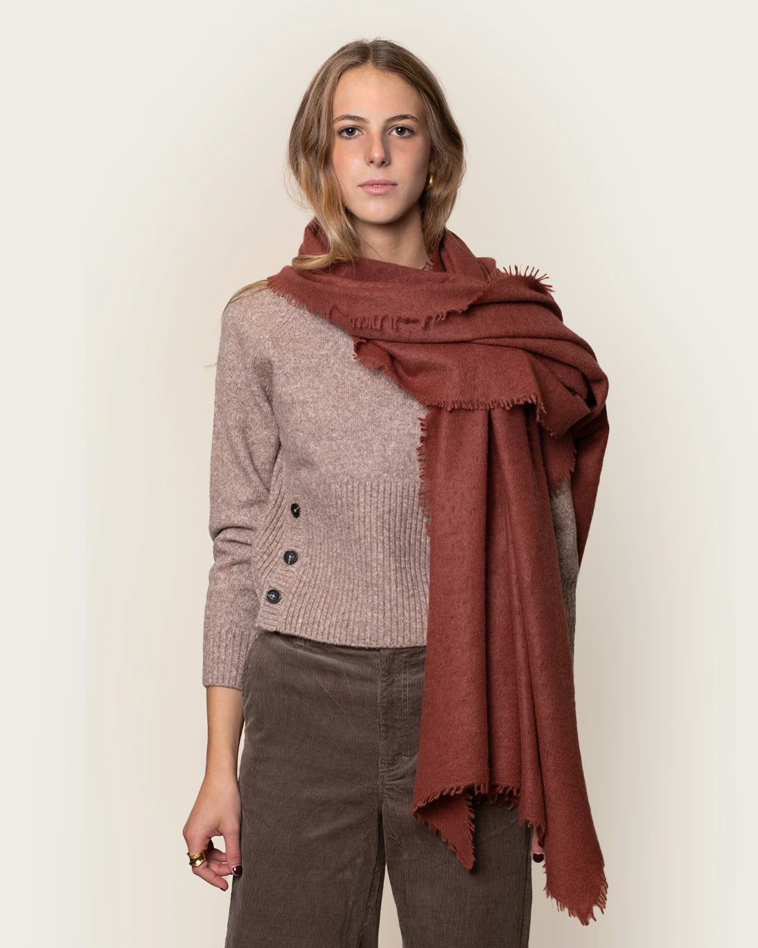 CHAL DE CASHMERE AVELLANA 85X200CM