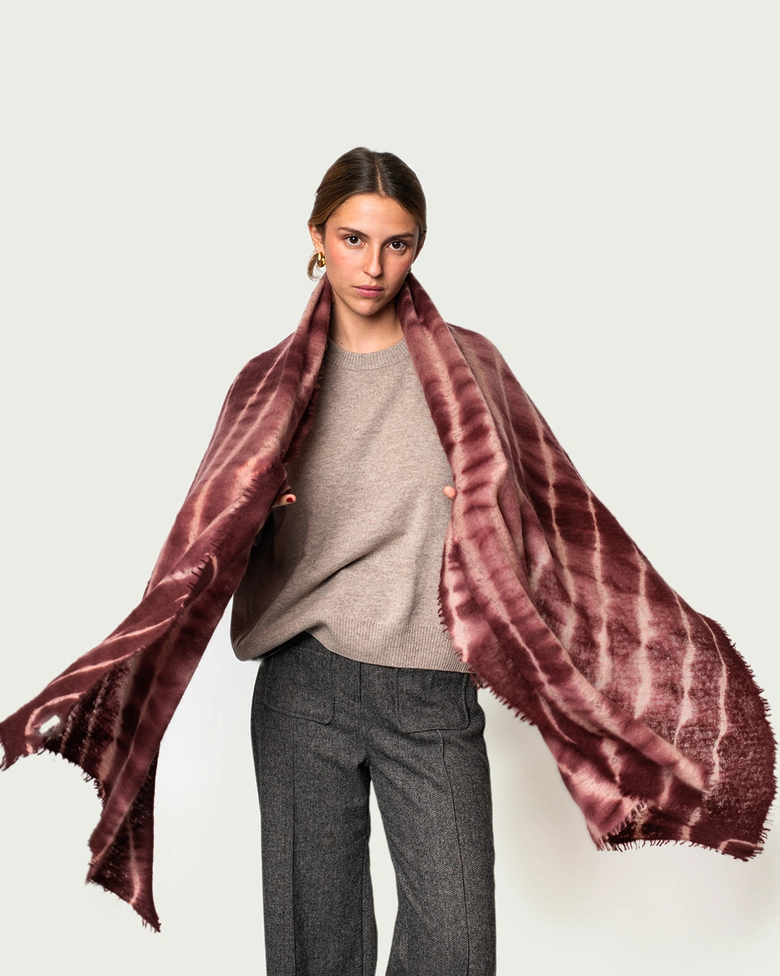 CHAL CASHMERE TONOS BURGUNDY 85X200CM