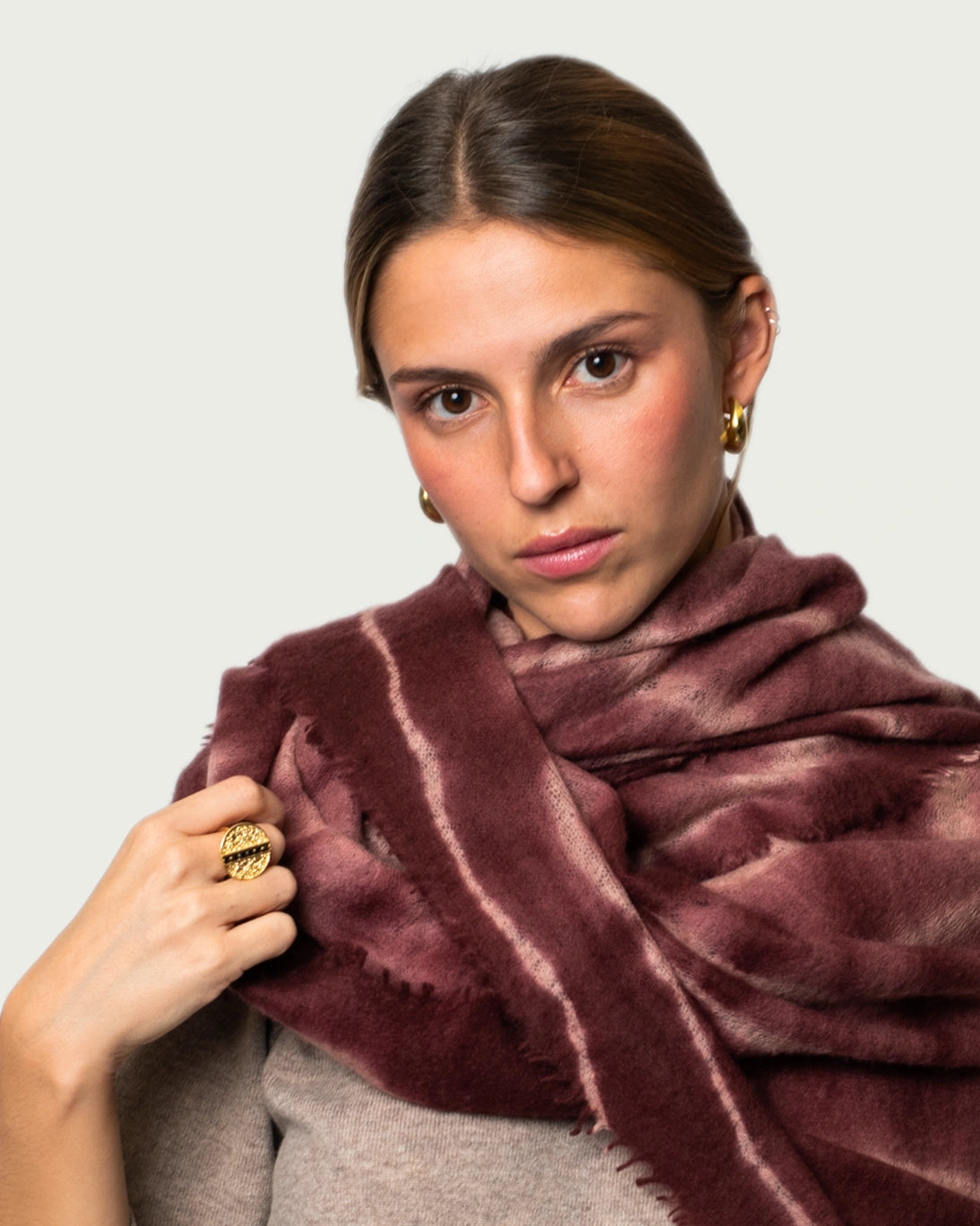 CHAL CASHMERE TONOS BURGUNDY 85X200CM