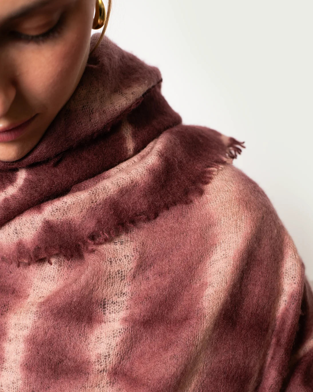 CHAL CASHMERE TONOS BURGUNDY 85X200CM