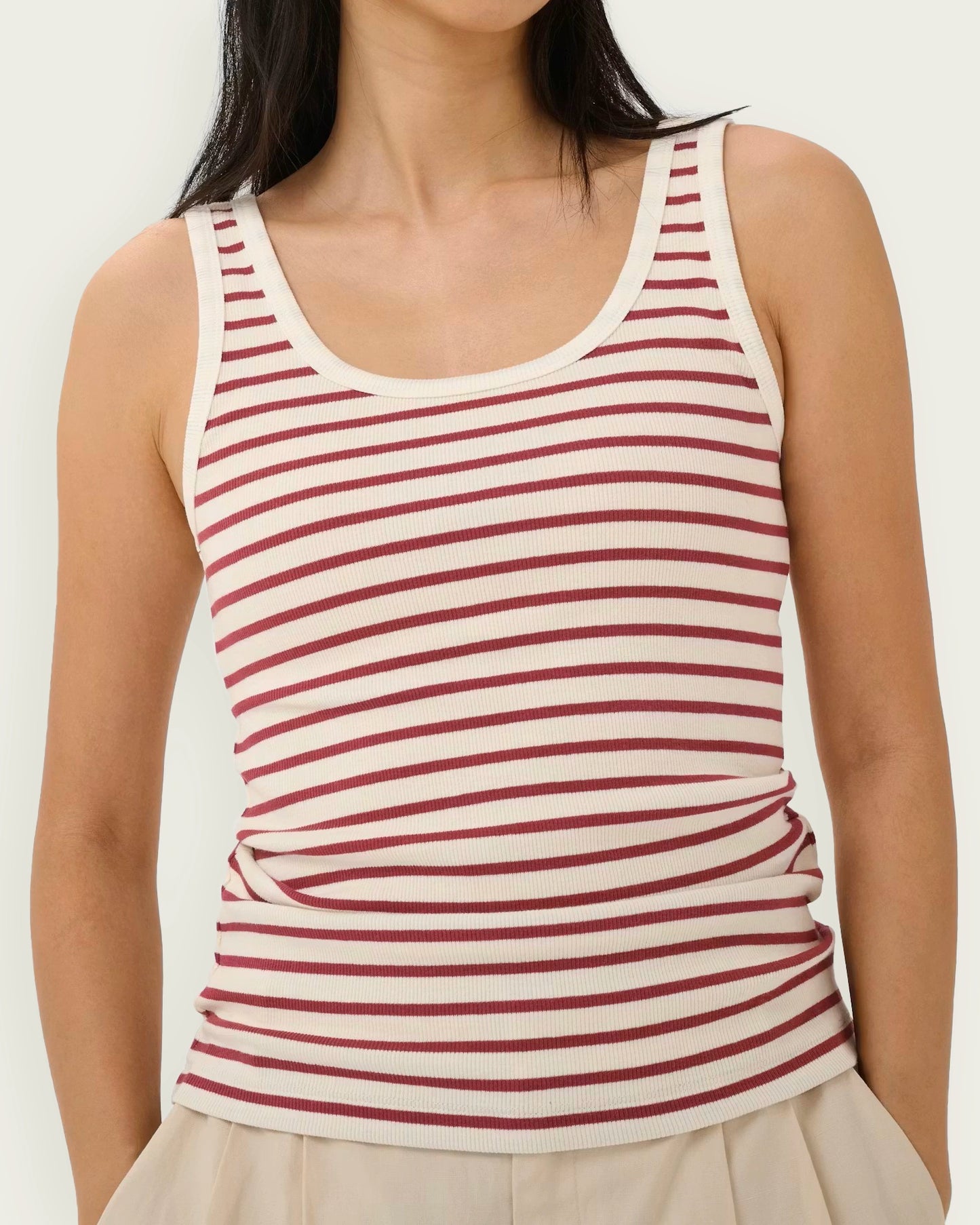 ROSELYN RED STRIPED T-SHIRT