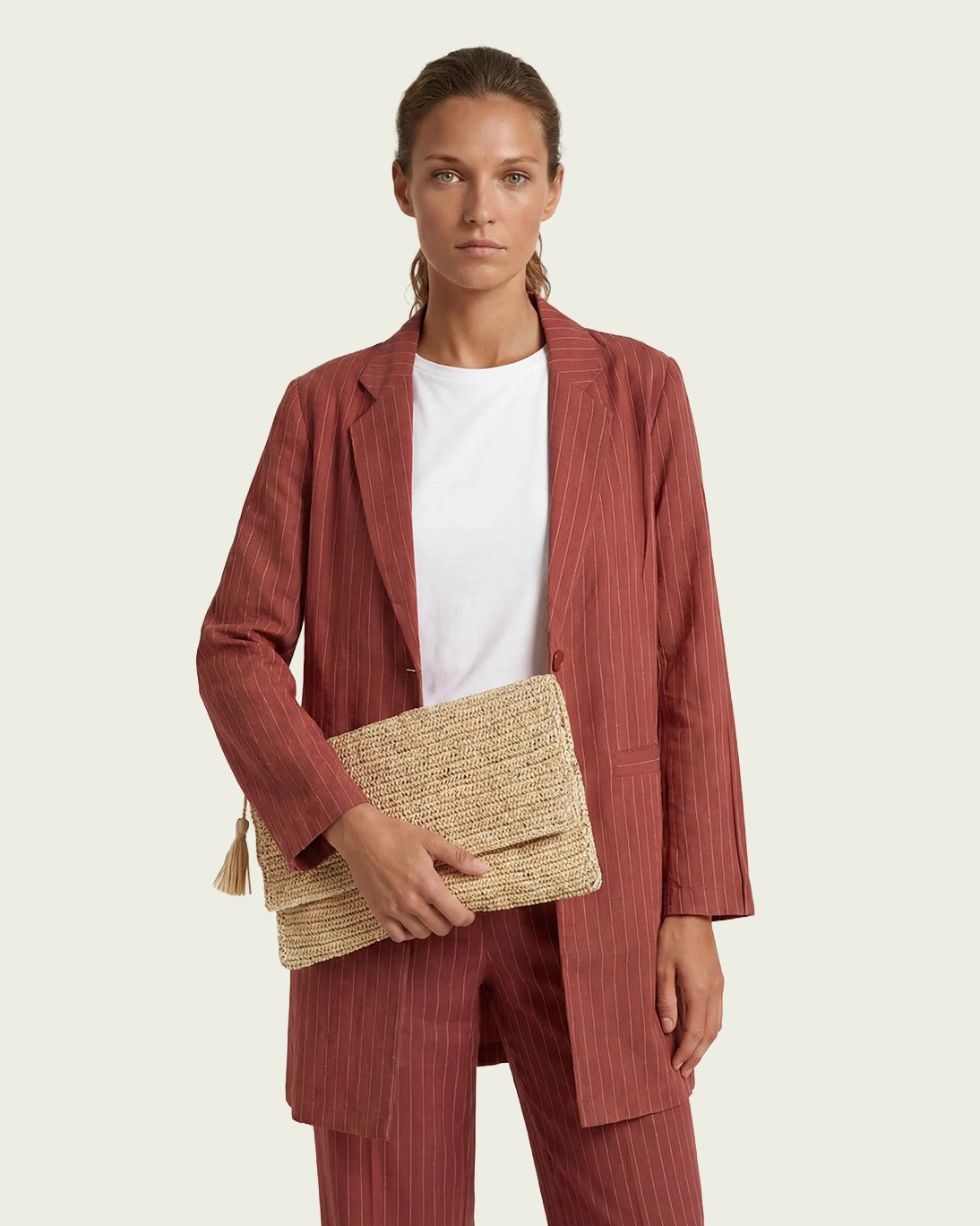 CARTERA RAFIA NATA NATURAL 32X19CM