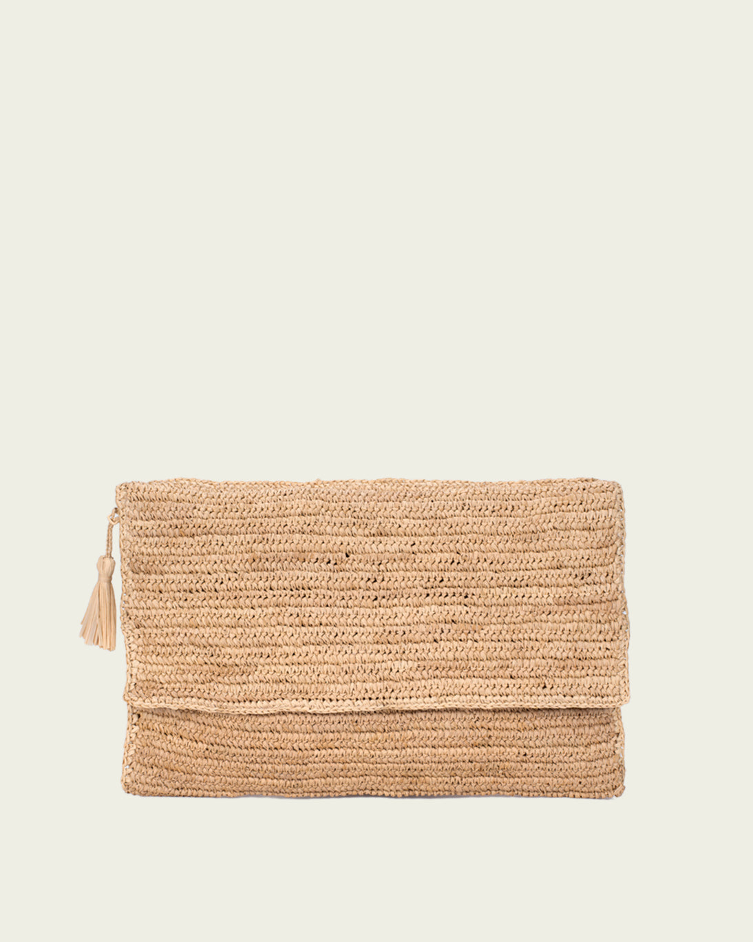 CARTERA RAFIA NATA TOSTADA 32X19CM