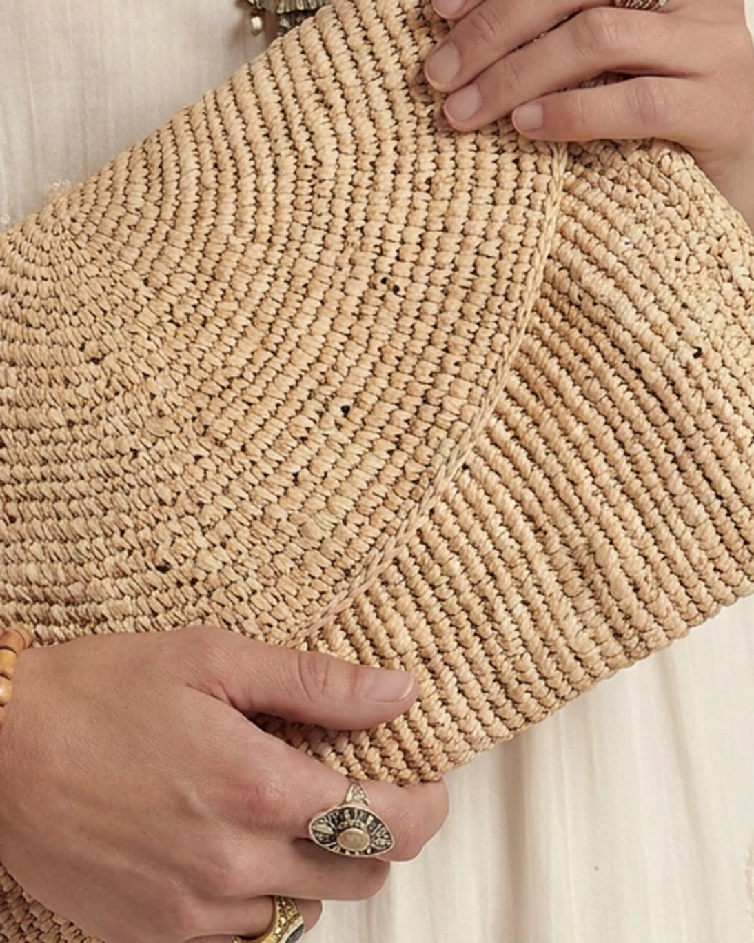 CARTERA RAFIA KIMBA TOSTADA 25X15X6CM