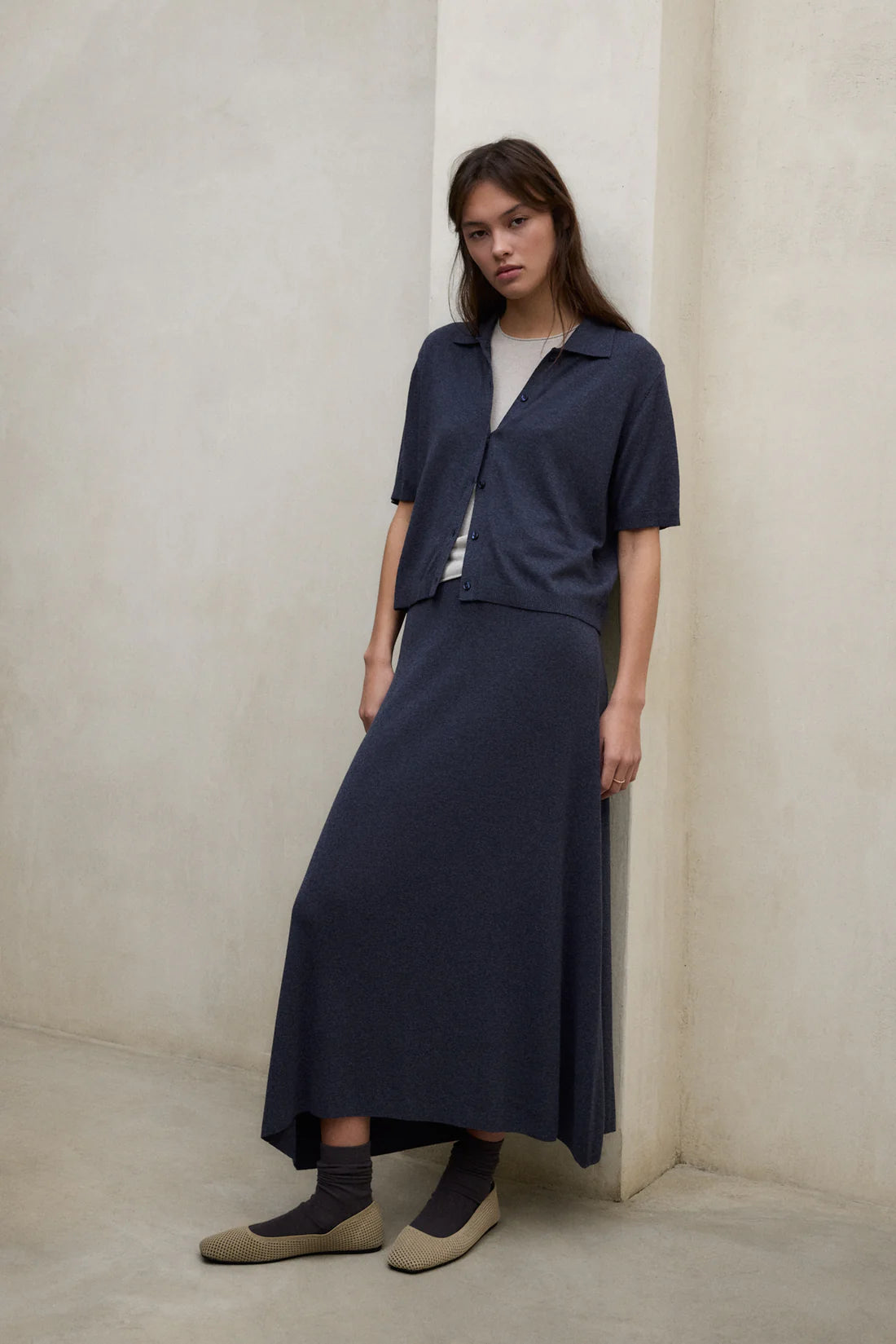 FALDA PUNTO IMA AZUL