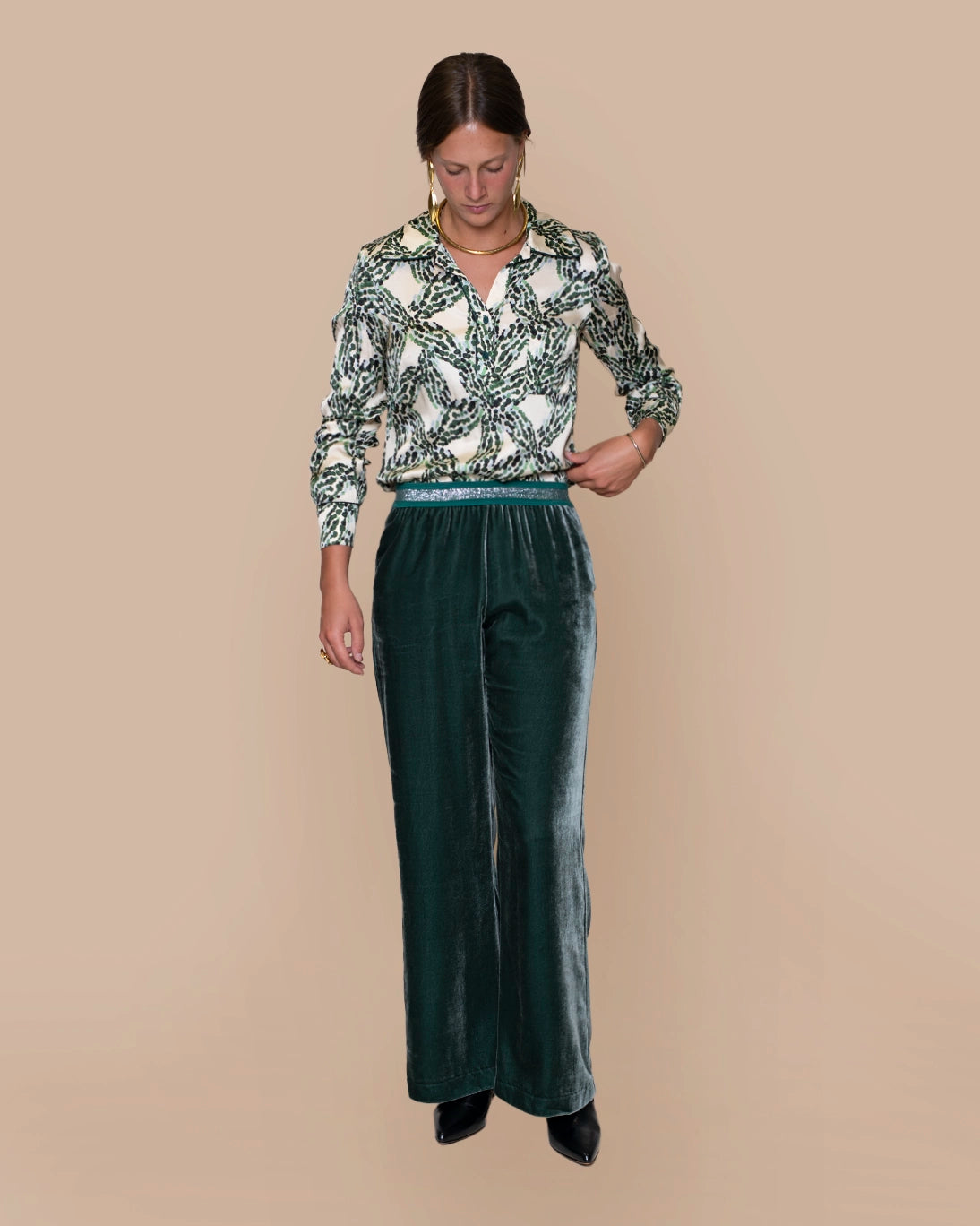 PANTALÓN TERCIOPELO DANCE VERDE AGUA