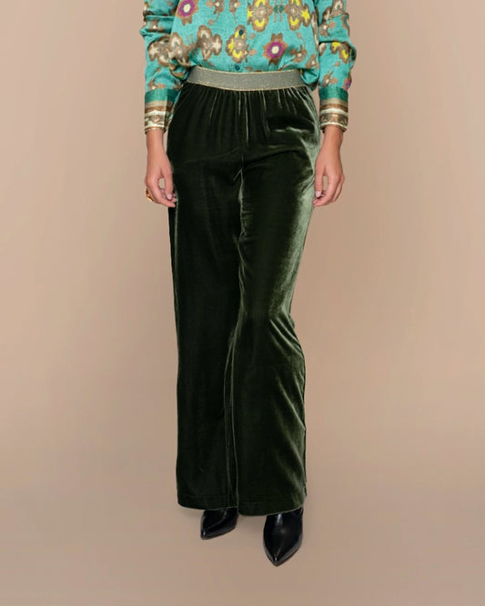 PANTALÓN TERCIOPELO DANCE VERDES
