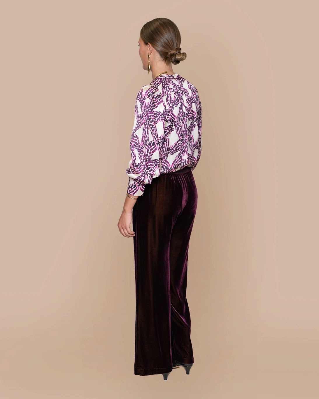 PANTALÓN TERCIOPELO DANCE BURDEOS