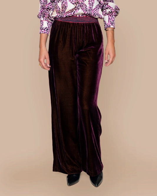 PANTALÓN TERCIOPELO DANCE BURDEOS