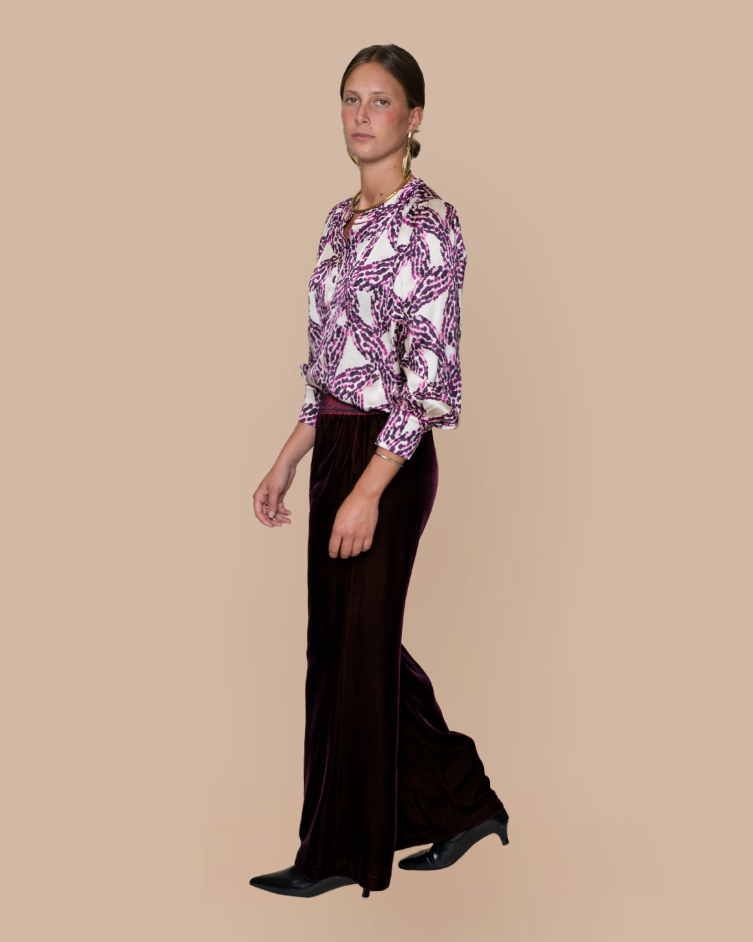 PANTALÓN TERCIOPELO DANCE BURDEOS