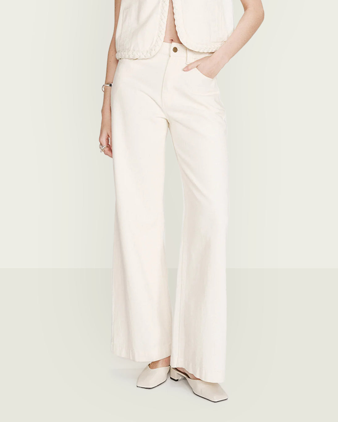 Pantalón Jaden en blanco de la marca Grace & Mila