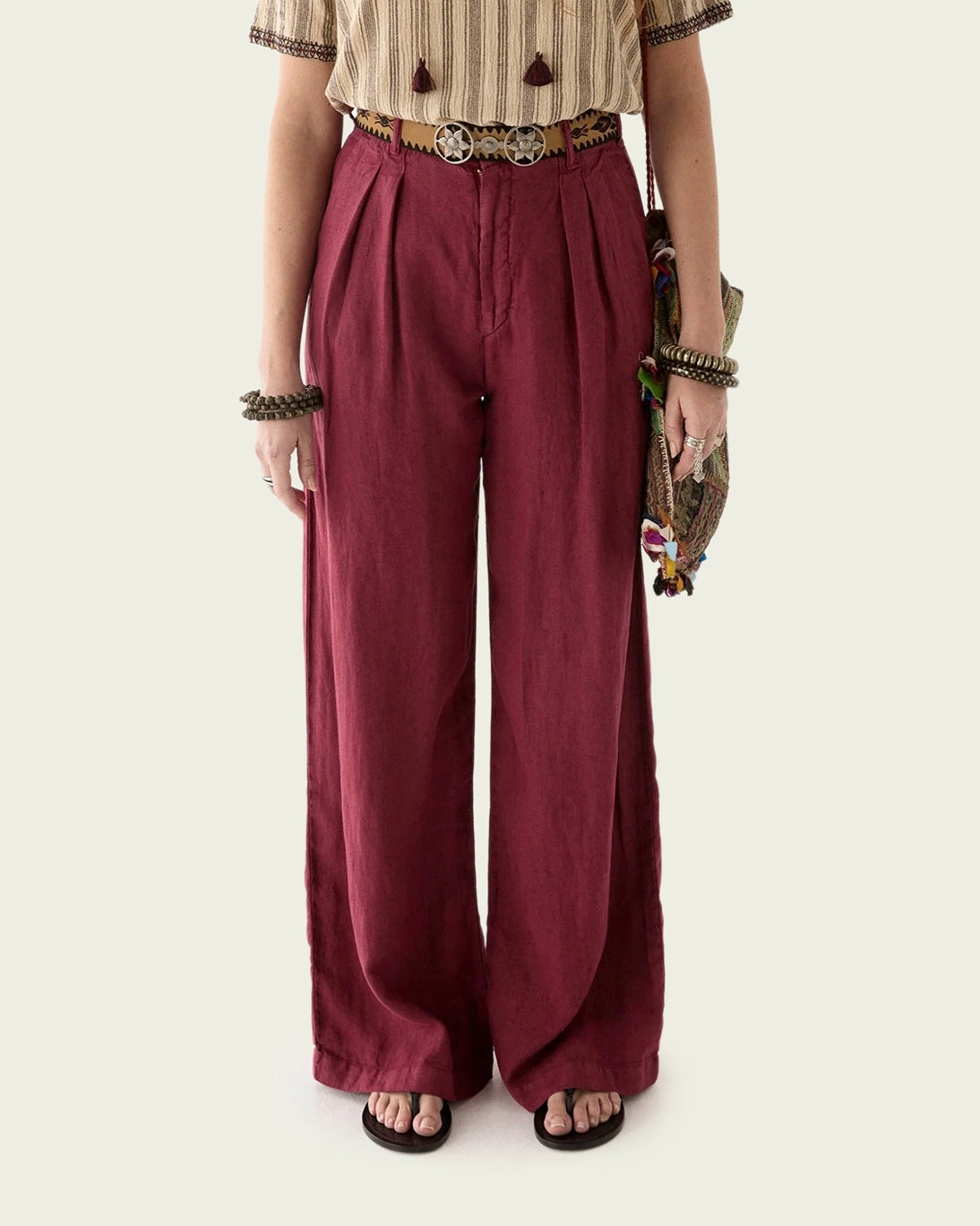 PANTALONES MARINA BURDEOS
