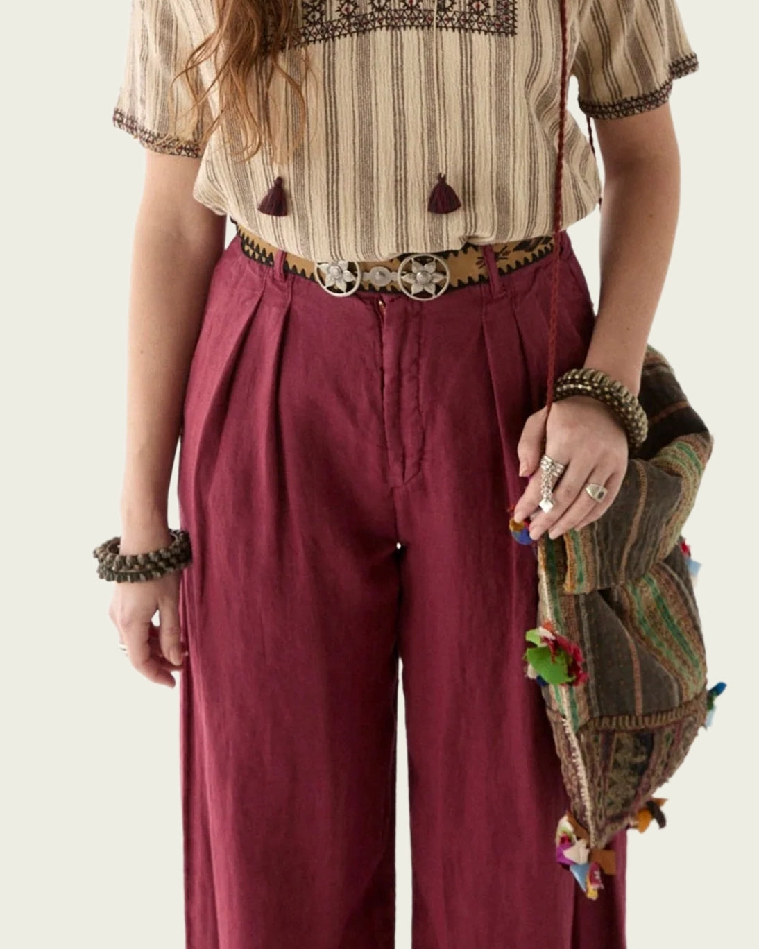 PANTALONES MARINA BURDEOS