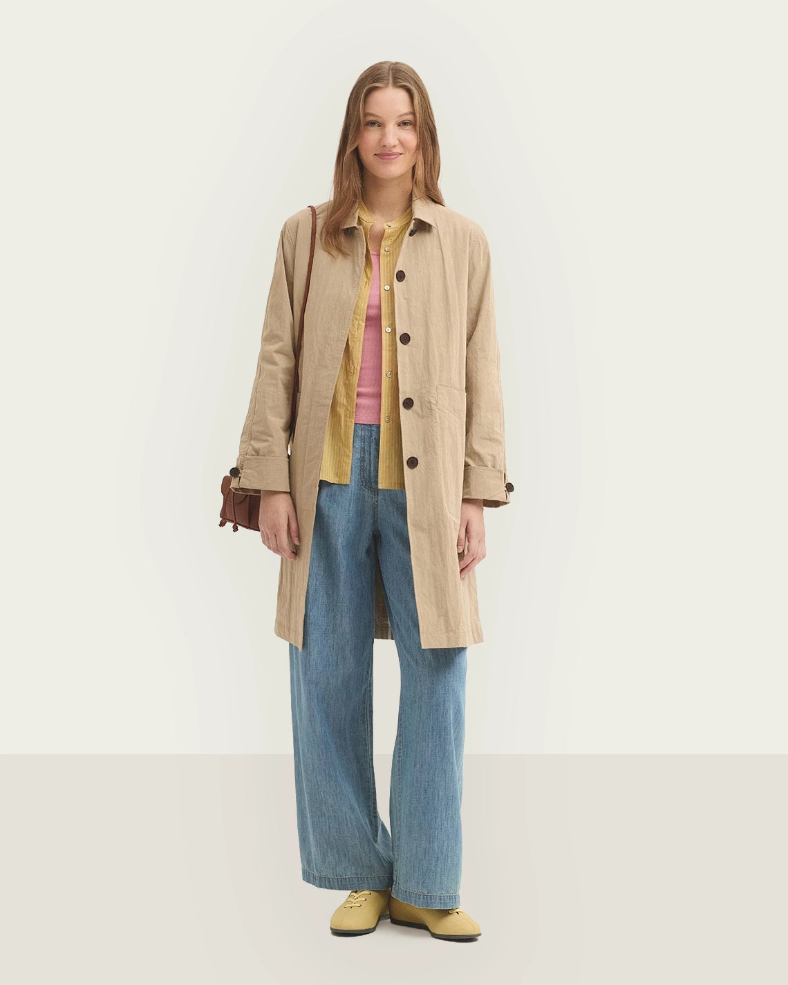 PLEATED DENIM TROUSERS