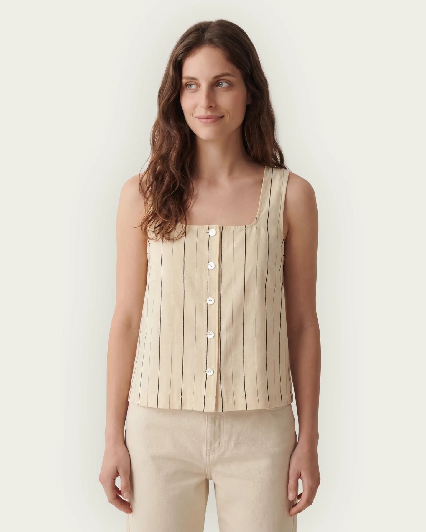 TOP BEIGE DE RAYAS