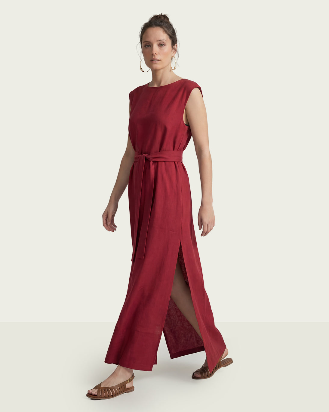 VESTIDO MOUTAKI BURDEOS