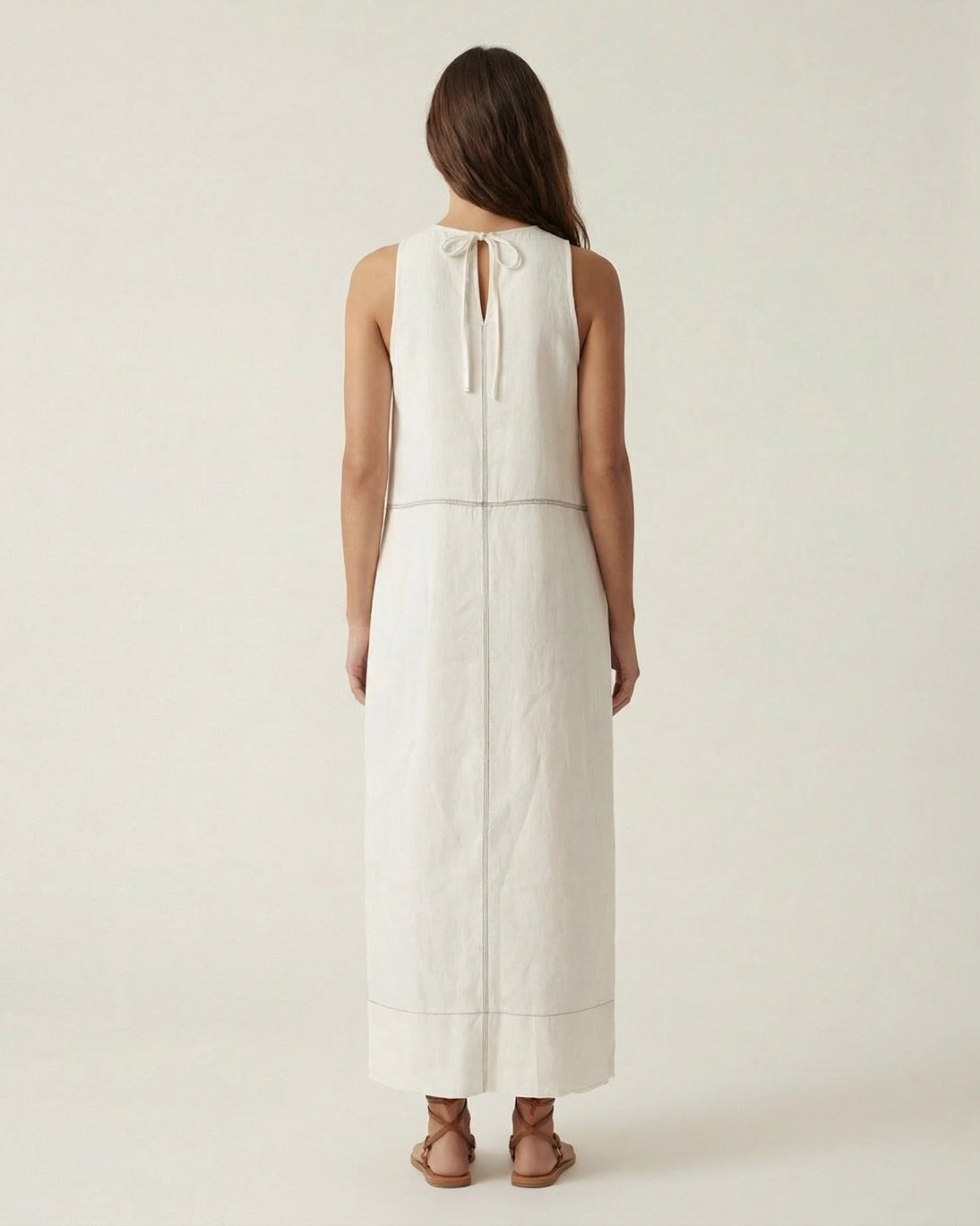 VESTIDO BLANCO PESPUNTES