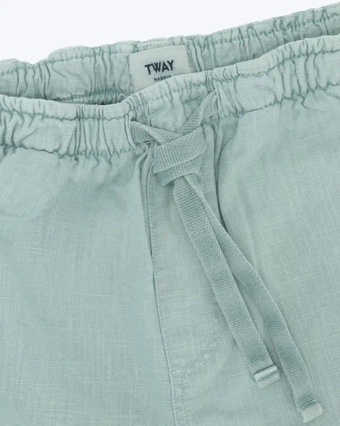 BERMUDAS DE LINO VERDE AGUA