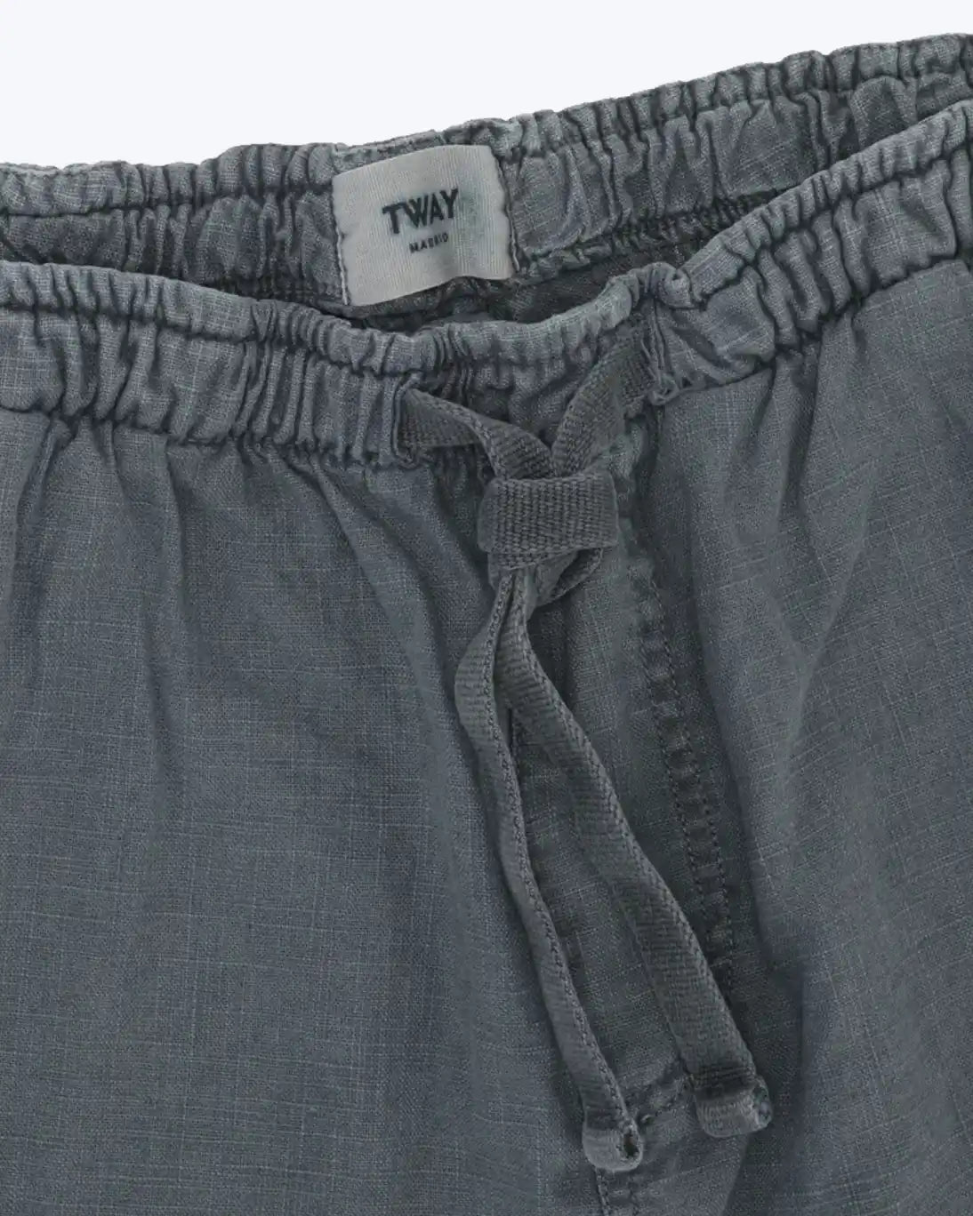 BERMUDAS DE LINO AZUL