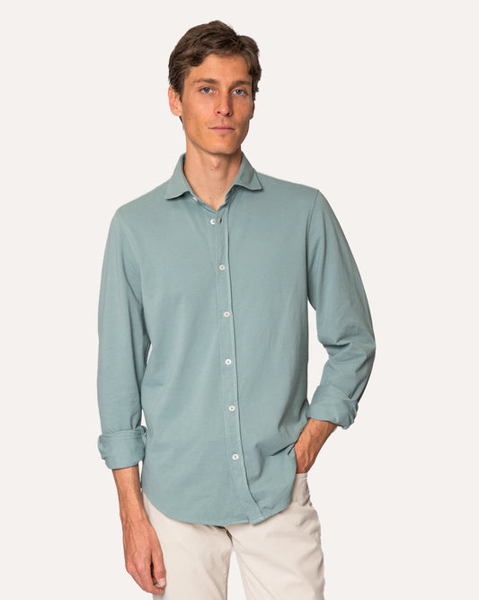 CAMISA PIQUÉ VERDE AGUA