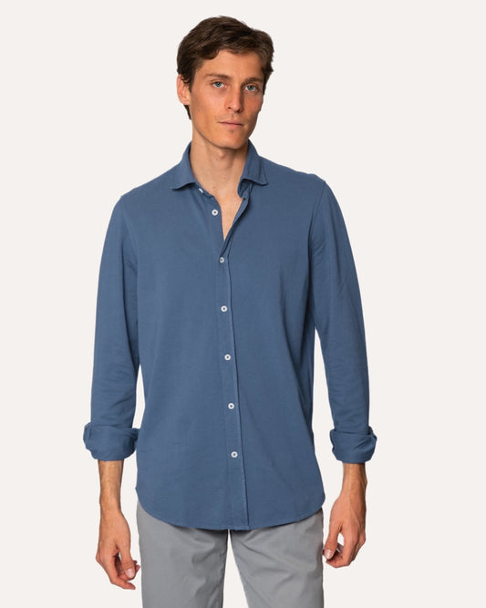 CAMISA PIQUÉ AZUL